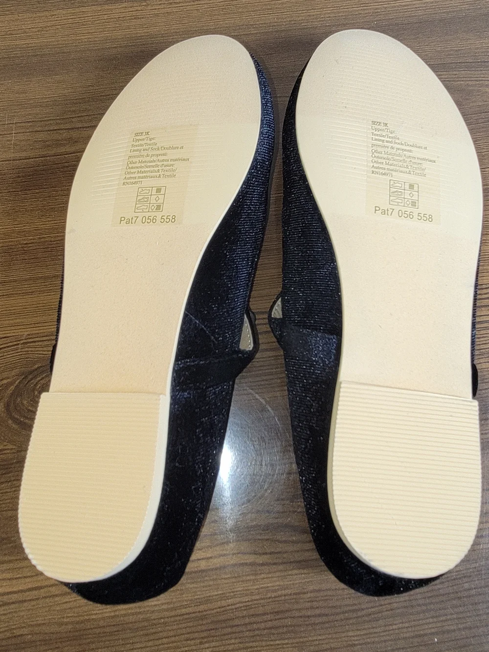 Janie and Jack Girls Black Pearl-Embellished Mary Jane Flats - Size 3 Little Kid